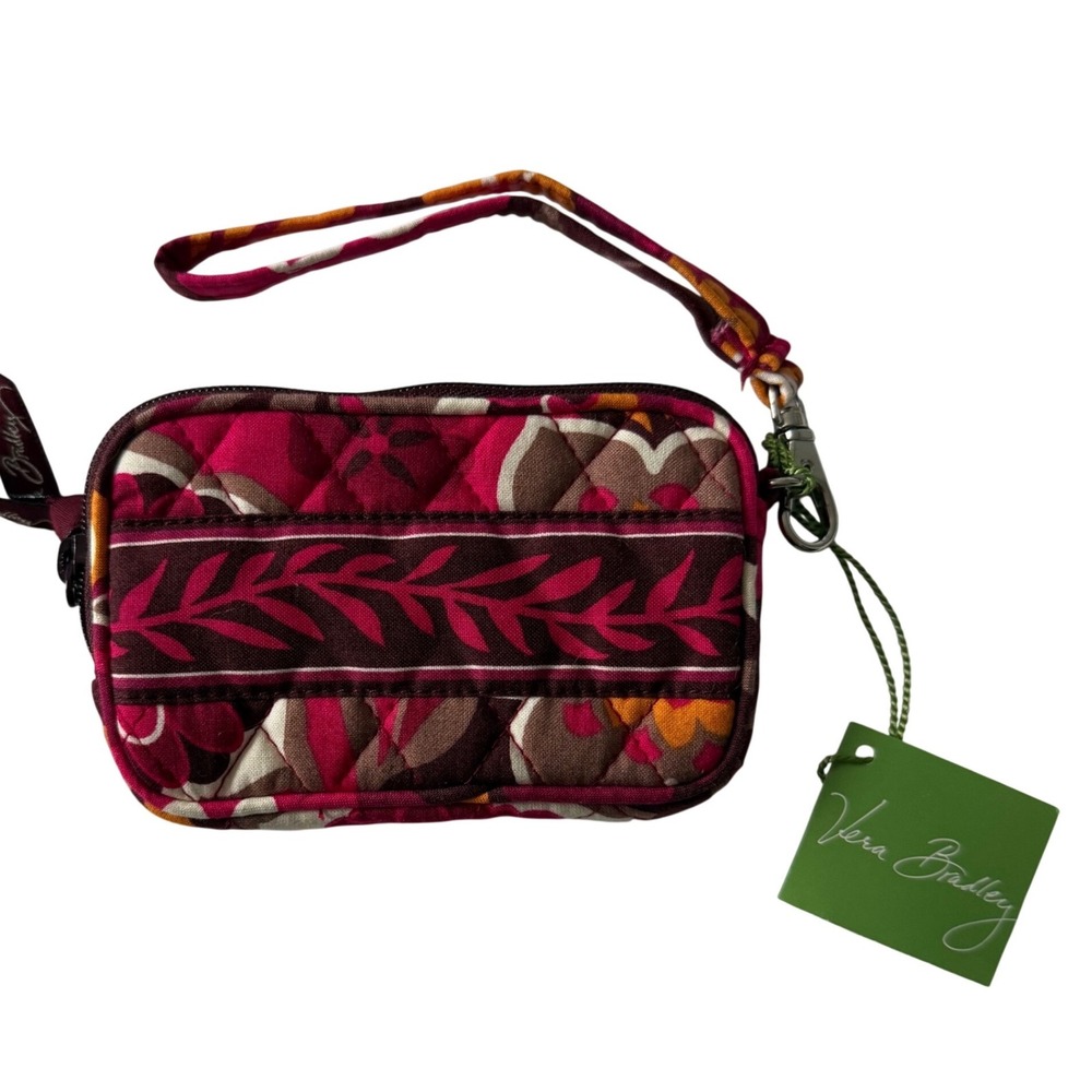 NWT Vera Bradley Carnaby retired print Tech Case Quilted Cotton Wristlet